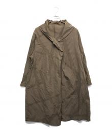 慈雨（ジウ）の古着「ビッグカラーロングコート」｜ブラウン