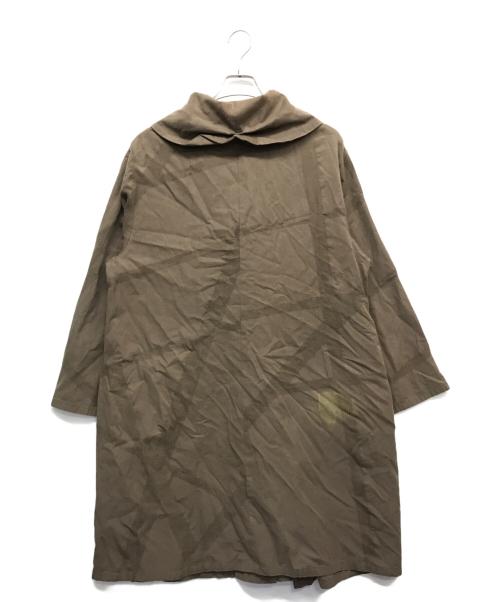 慈雨（ジウ）慈雨 (ジウ) ビッグカラーロングコート ブラウン サイズ:40の古着・服飾アイテム