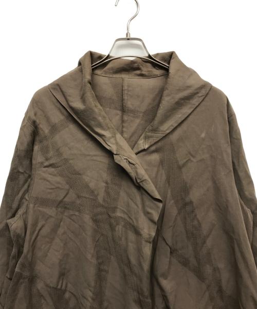 慈雨（ジウ）慈雨 (ジウ) ビッグカラーロングコート ブラウン サイズ:40の古着・服飾アイテム