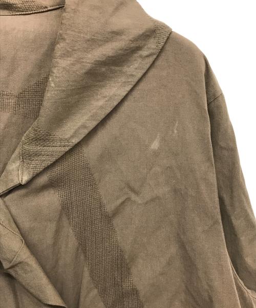 慈雨（ジウ）慈雨 (ジウ) ビッグカラーロングコート ブラウン サイズ:40の古着・服飾アイテム