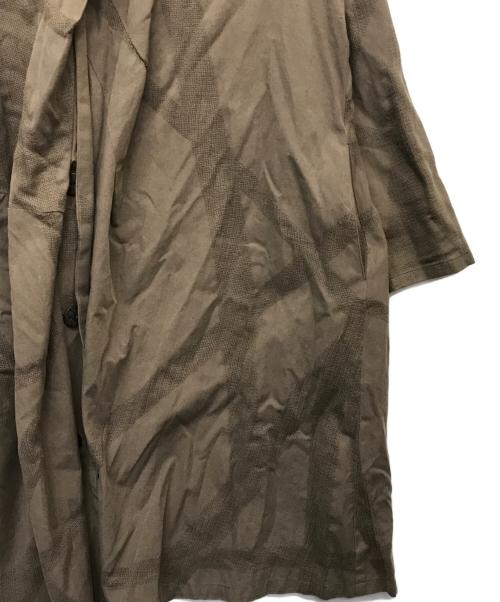 慈雨（ジウ）慈雨 (ジウ) ビッグカラーロングコート ブラウン サイズ:40の古着・服飾アイテム