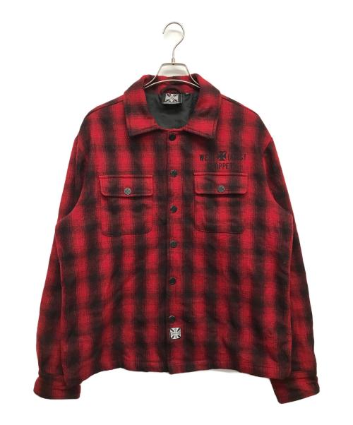 WEST COAST CHOPPERS（ウエストコーストチョッパーズ）WEST COAST CHOPPERS (ウエストコーストチョッパーズ) QUILTED GANG JACKET レッド サイズ:Lの古着・服飾アイテム