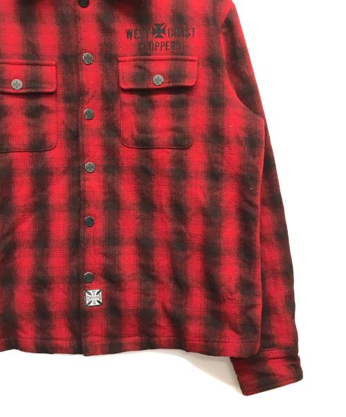 WEST COAST CHOPPERS（ウエストコーストチョッパーズ）WEST COAST CHOPPERS (ウエストコーストチョッパーズ) QUILTED GANG JACKET レッド サイズ:Lの古着・服飾アイテム