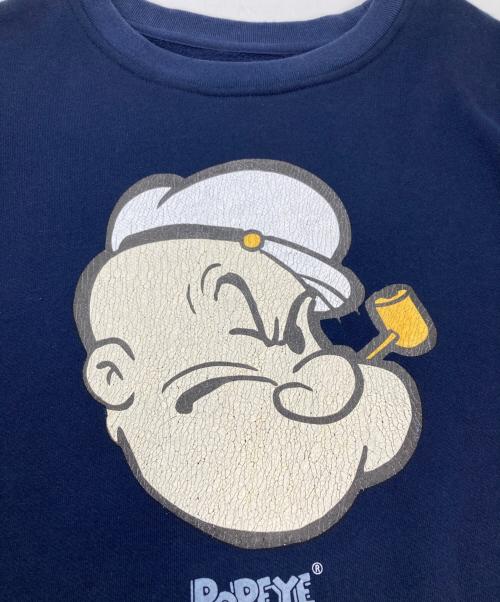 BLUE BLUE（ブルーブルー）BLUE BLUE (ブルーブルー) プリントスウェット ネイビー サイズ:Ｓの古着・服飾アイテム