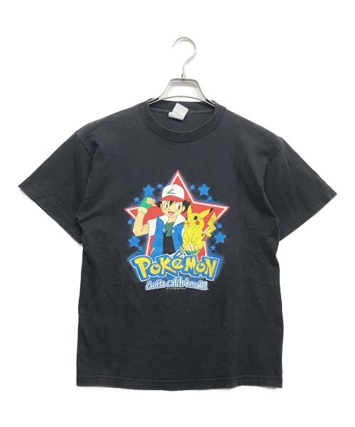 pokemon（ポケモン）Pokemon (ポケモン) サトシ＆ピカチュウプリントTシャツ ブラック サイズ:Lの古着・服飾アイテム