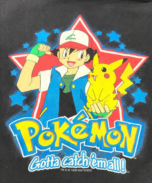pokemon（ポケモン）Pokemon (ポケモン) サトシ＆ピカチュウプリントTシャツ ブラック サイズ:Lの古着・服飾アイテム