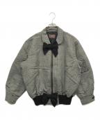 PINK HOUSEピンクハウス）の古着「グレンチェック柄リボン付ブルゾン」｜グレー