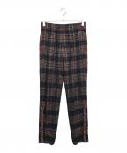 CHANELシャネル）の古着「カシミヤ混 チェック柄 イージーパンツ」｜ブラック