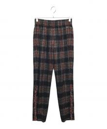 CHANEL（シャネル）の古着「カシミヤ混 チェック柄 イージーパンツ」｜ブラック