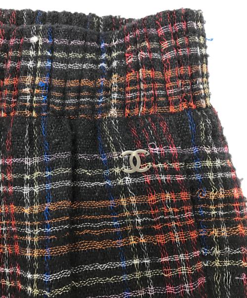 CHANEL（シャネル）CHANEL (シャネル) カシミヤ混 チェック柄 イージーパンツ ブラック サイズ:34の古着・服飾アイテム