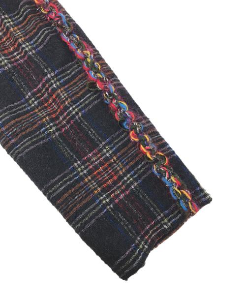 CHANEL（シャネル）CHANEL (シャネル) カシミヤ混 チェック柄 イージーパンツ ブラック サイズ:34の古着・服飾アイテム