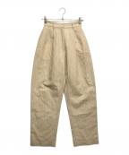 CLANEクラネ）の古着「CURVE LINE PANTS」｜ベージュ
