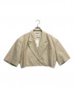 CLANEクラネ）の古着「CROPPED TAILORED JACKET」｜ベージュ