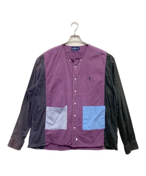 POLO RALPH LAUREN（ポロ・ラルフローレン）POLO RALPH LAUREN (ポロ・ラルフローレン) 再構築シャツ パープル サイズ:XLの古着・服飾アイテム