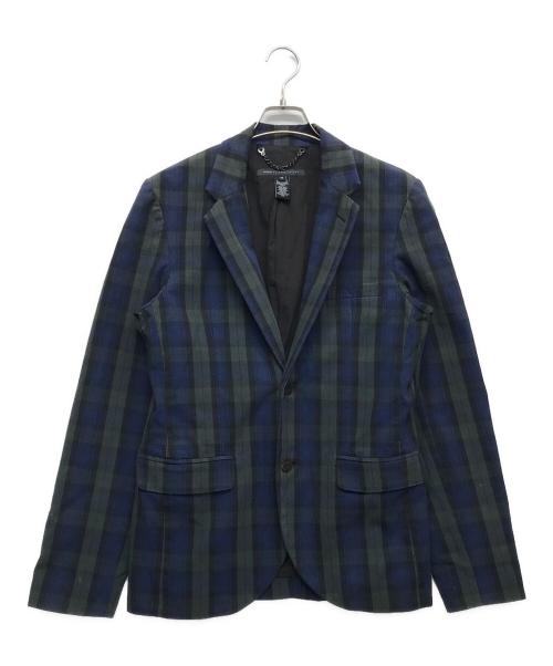 Marc by Marc Jacobs（マークバイマークジェイコブス）Marc by Marc Jacobs (マークバイマークジェイコブス) 2Bチェックジャケット ネイビー サイズ:XSの古着・服飾アイテム