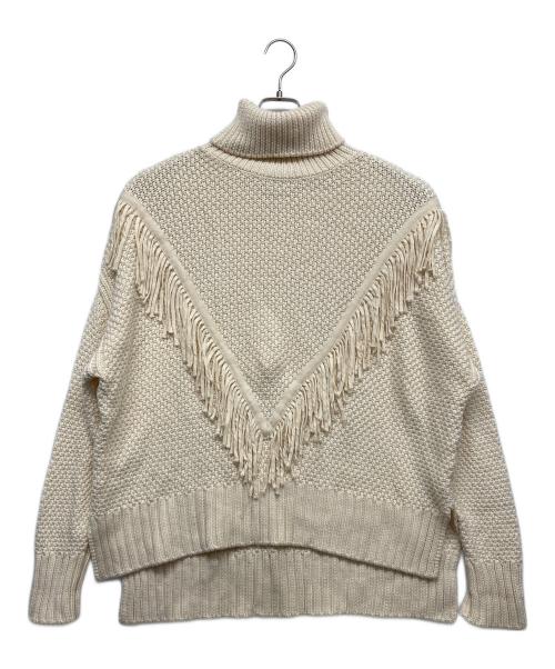 DOUBLE STANDARD CLOTHING（ダブルスタンダードクロージング）DOUBLE STANDARD CLOTHING (ダブルスタンダードクロージング) cashfeel フリンジデザインニット ホワイト サイズ:Fの古着・服飾アイテム