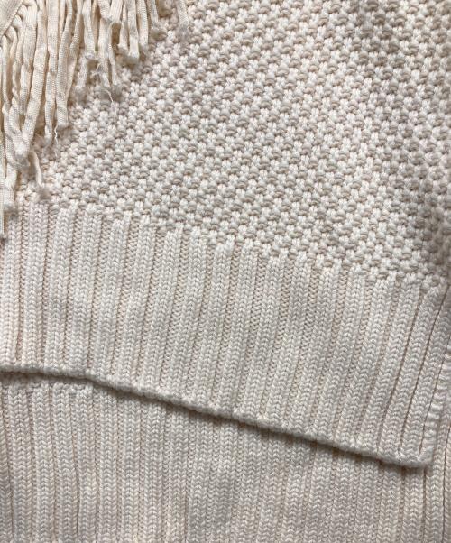 DOUBLE STANDARD CLOTHING（ダブルスタンダードクロージング）DOUBLE STANDARD CLOTHING (ダブルスタンダードクロージング) cashfeel フリンジデザインニット ホワイト サイズ:Fの古着・服飾アイテム