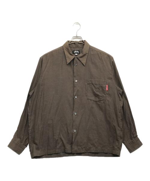 stussy（ステューシー）stussy (ステューシー) オープンカラーシャツ ブラウン サイズ:Lの古着・服飾アイテム