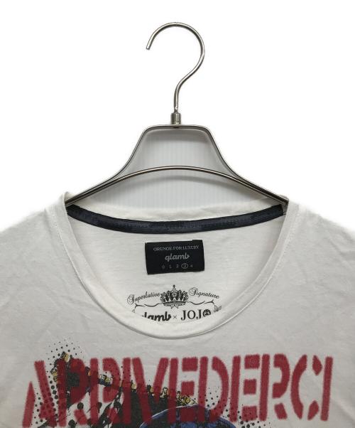 glamb（グラム）glamb (グラム) ジョジョの奇妙な冒険 (ジョジョノキミョウナボウケン) Tシャツ ホワイト サイズ:3の古着・服飾アイテム