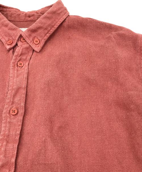 WHIMSY（ウィムジー）WHIMSY (ウィムジー) LINEN DYED SHIRT レッド サイズ:XLの古着・服飾アイテム