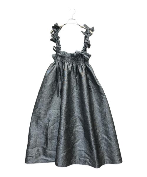 Bibiy.（ビビィ）Bibiy. (ビビィ) MIMI RIBBON SKIRT DARK GRAY シルバー サイズ:Fの古着・服飾アイテム