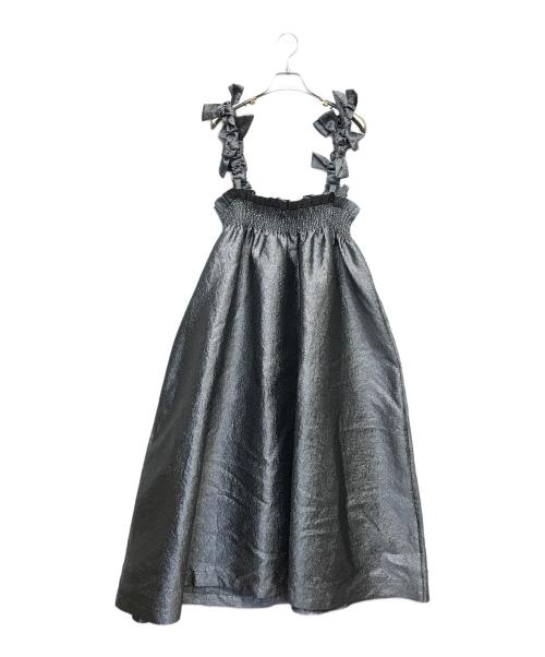 Bibiy.（ビビィ）Bibiy. (ビビィ) MIMI RIBBON SKIRT DARK GRAY シルバー サイズ:Fの古着・服飾アイテム