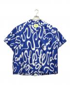 MewAmsterdamニューアムステルダム）の古着「総柄オープンカラーシャツ」｜ブルー