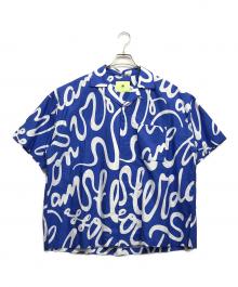 MewAmsterdam（ニューアムステルダム）の古着「総柄オープンカラーシャツ」｜ブルー