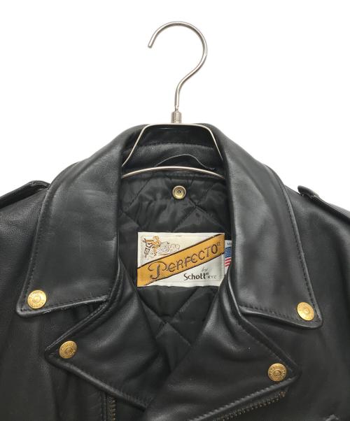 Schott（ショット）Schott (ショット) ダブルライダースジャケット ブラック サイズ:36の古着・服飾アイテム