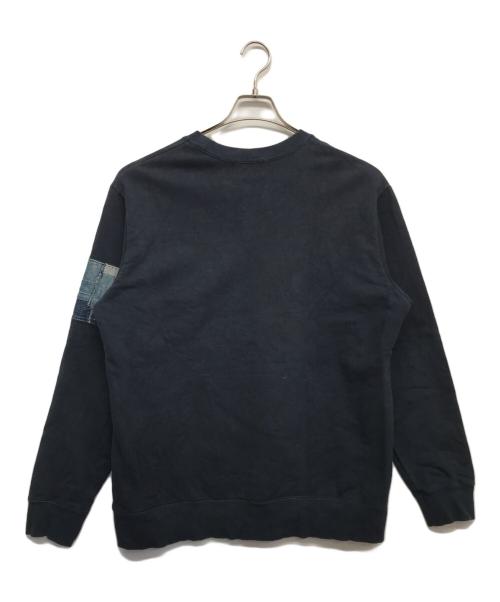 KUON（クオン）KUON (クオン) BORO BANDED ARM SWEATSHIRT ブルー サイズ:MEDIUMの古着・服飾アイテム