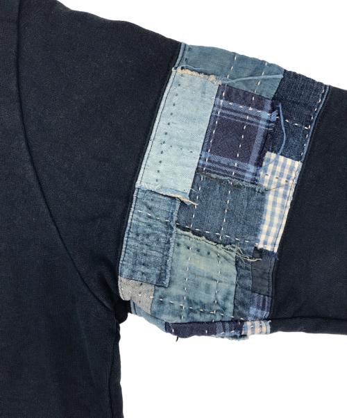 KUON（クオン）KUON (クオン) BORO BANDED ARM SWEATSHIRT ブルー サイズ:MEDIUMの古着・服飾アイテム