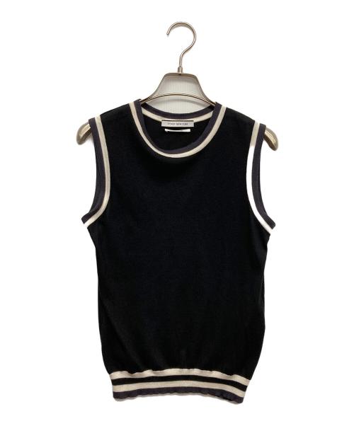 FOXEY NEWYORK（フォクシーニューヨーク）FOXEY NEWYORK (フォクシーニューヨーク) シルクノースリーブカットソー ブラック サイズ:38の古着・服飾アイテム
