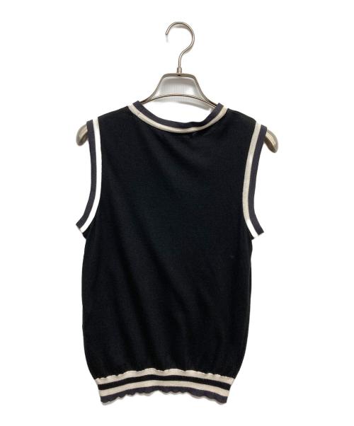 FOXEY NEWYORK（フォクシーニューヨーク）FOXEY NEWYORK (フォクシーニューヨーク) シルクノースリーブカットソー ブラック サイズ:38の古着・服飾アイテム