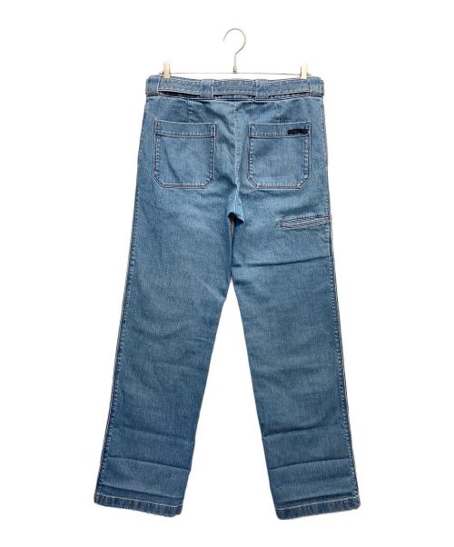 PRADA（プラダ）PRADA (プラダ) ベルト付きデニムパンツ ブルー サイズ:４０Sの古着・服飾アイテム
