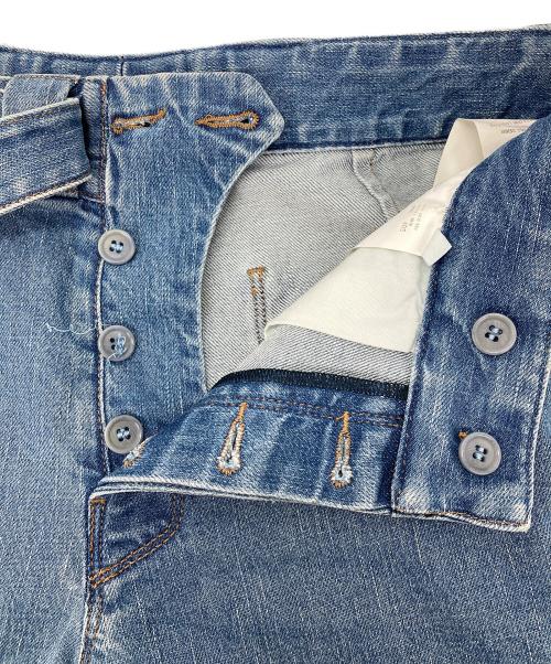 PRADA（プラダ）PRADA (プラダ) ベルト付きデニムパンツ ブルー サイズ:４０Sの古着・服飾アイテム