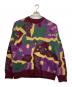 PUMA（プーマ）の古着「90sアルパカブレンド総柄ニット」｜パープル