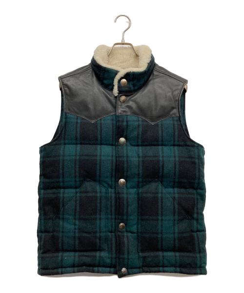 Ron Herman（ロンハーマン）Ron Herman (ロンハーマン) コンチョボタンダウンベスト グリーン サイズ:Lの古着・服飾アイテム