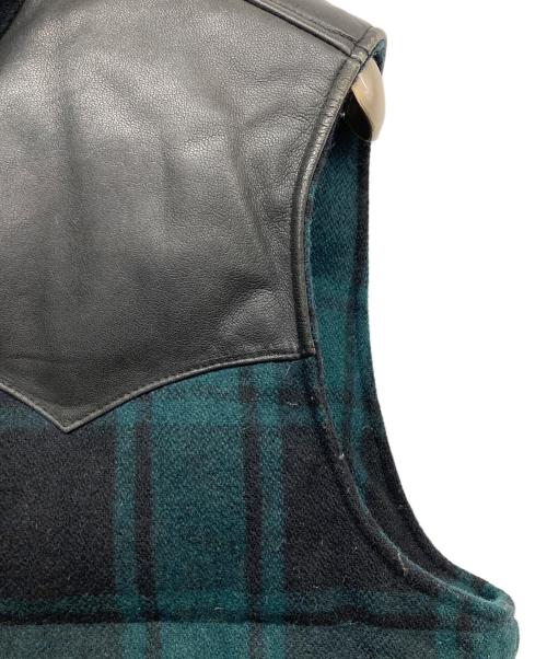 Ron Herman（ロンハーマン）Ron Herman (ロンハーマン) コンチョボタンダウンベスト グリーン サイズ:Lの古着・服飾アイテム