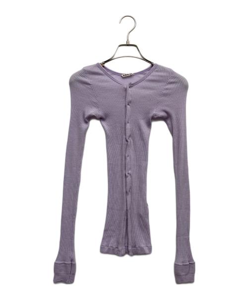 AURALEE（オーラリー）AURALEE (オーラリー) WOOL SOFT RIB CARDIGAN カーディガン パープル サイズ:1の古着・服飾アイテム