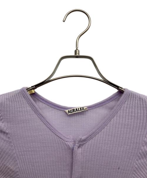 AURALEE（オーラリー）AURALEE (オーラリー) WOOL SOFT RIB CARDIGAN カーディガン パープル サイズ:1の古着・服飾アイテム