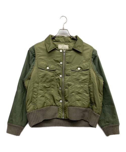 PLATEAU STUDIO（プラテウスタジオ）PLATEAU STUDIO (プラテウスタジオ) レイヤードボンバージャケット オリーブ サイズ:1の古着・服飾アイテム