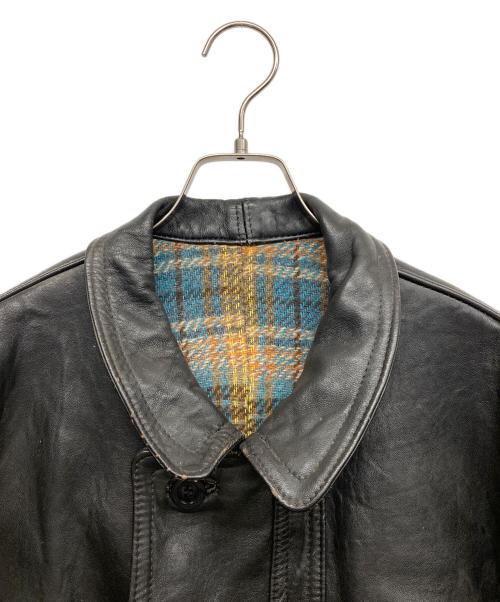 GVF IMPERCUIR GRAULHET（ジーブイエフ）GVF IMPERCUIR GRAULHET (ジーブイエフ) コルビジェレザージャケット ブラック サイズ:記載無の古着・服飾アイテム