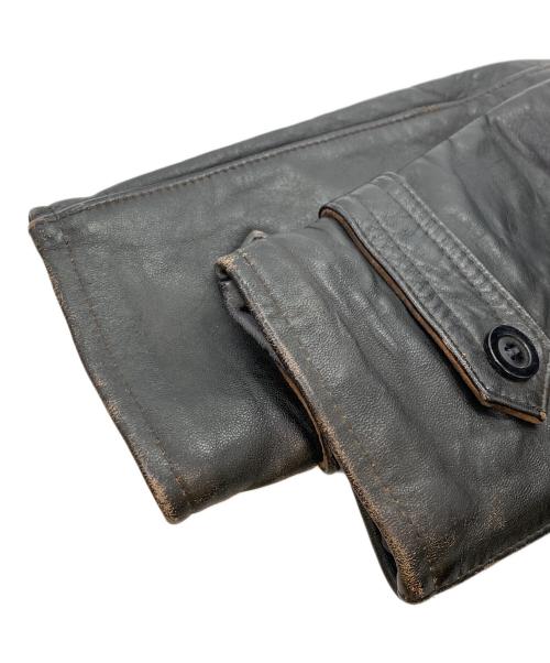 GVF IMPERCUIR GRAULHET（ジーブイエフ）GVF IMPERCUIR GRAULHET (ジーブイエフ) コルビジェレザージャケット ブラック サイズ:記載無の古着・服飾アイテム