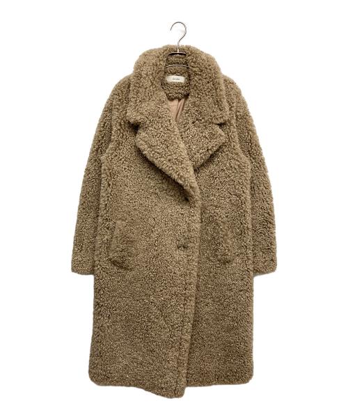 anuke（アンヌーク）anuke (アンヌーク) エコファーオーバーコート ブラウン サイズ:36の古着・服飾アイテム