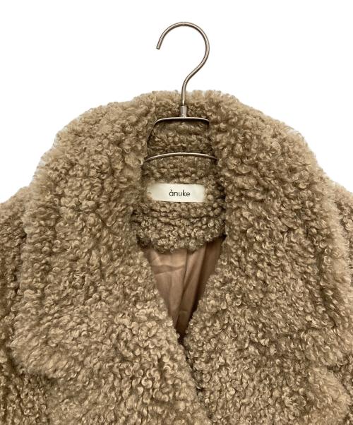anuke（アンヌーク）anuke (アンヌーク) エコファーオーバーコート ブラウン サイズ:36の古着・服飾アイテム