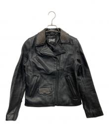 Schott（ショット）の古着「スタッズラムレザーダブルライダースジャケット」｜ブラック