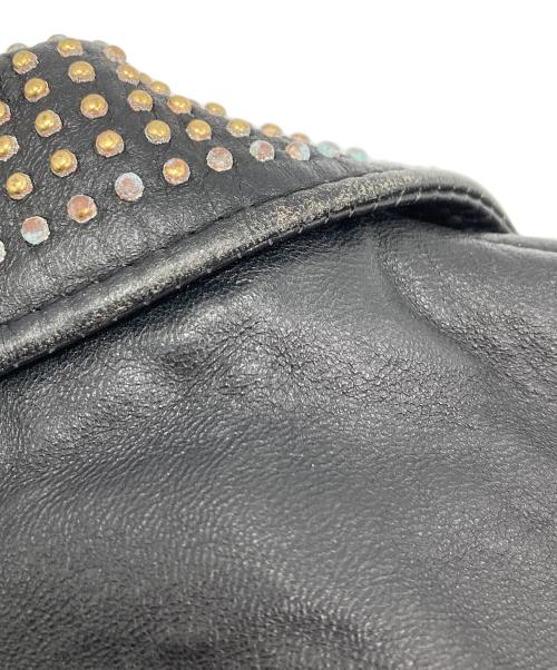 Schott（ショット）Schott (ショット) スタッズラムレザーダブルライダースジャケット ブラック サイズ:XSの古着・服飾アイテム