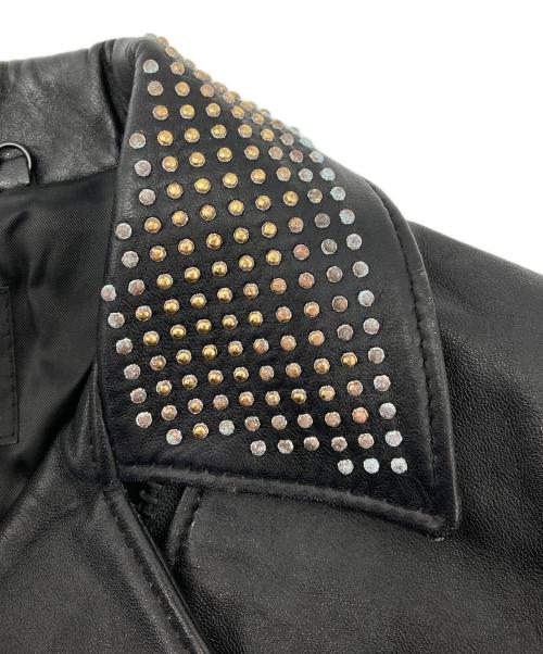 Schott（ショット）Schott (ショット) スタッズラムレザーダブルライダースジャケット ブラック サイズ:XSの古着・服飾アイテム