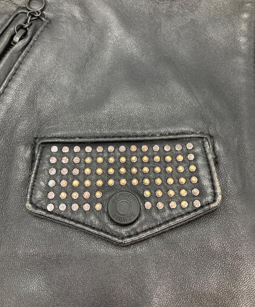 Schott（ショット）Schott (ショット) スタッズラムレザーダブルライダースジャケット ブラック サイズ:XSの古着・服飾アイテム