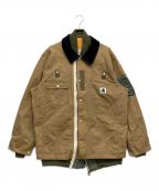 sacai×Carhartt WIPサカイ×カーハート ワークインプログレス）の古着「Canvas MA-1 Jacket Michigan」｜ブラウン